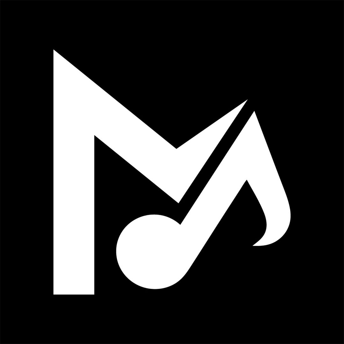 Music MB Studio Letter White Logo Design preview image.