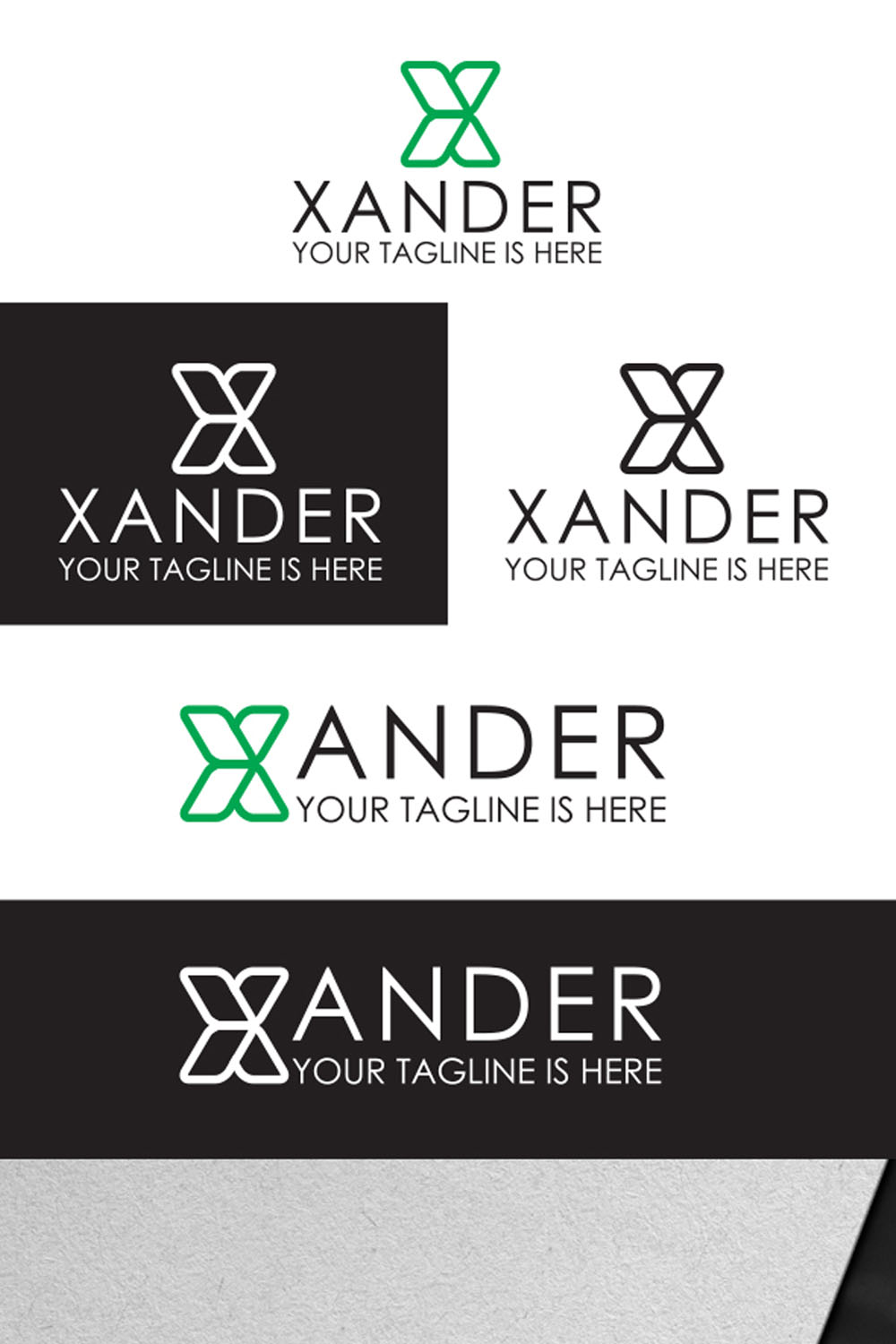 X letter Logo Design pinterest image.