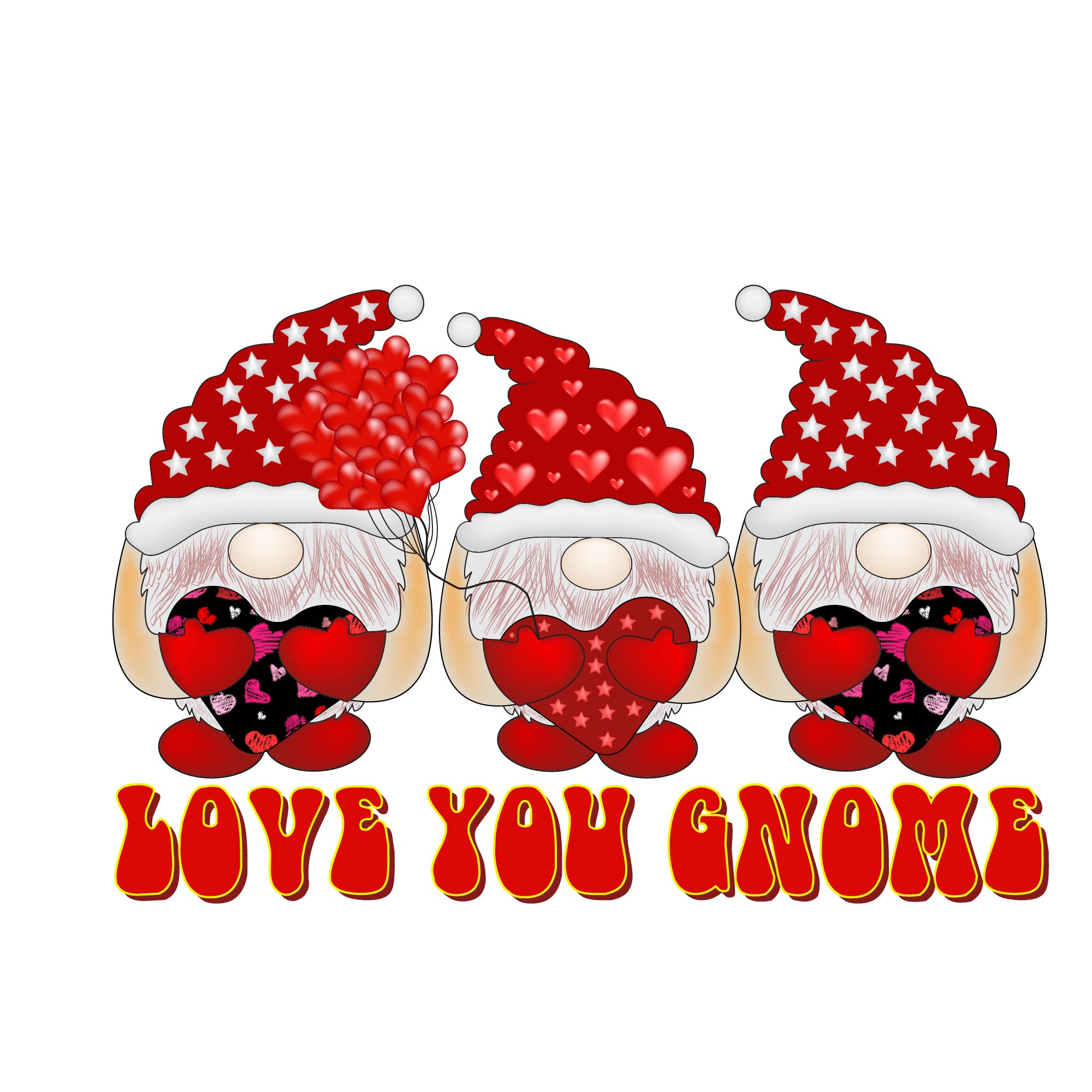 Love You Gnome Sublimation Design cover image.