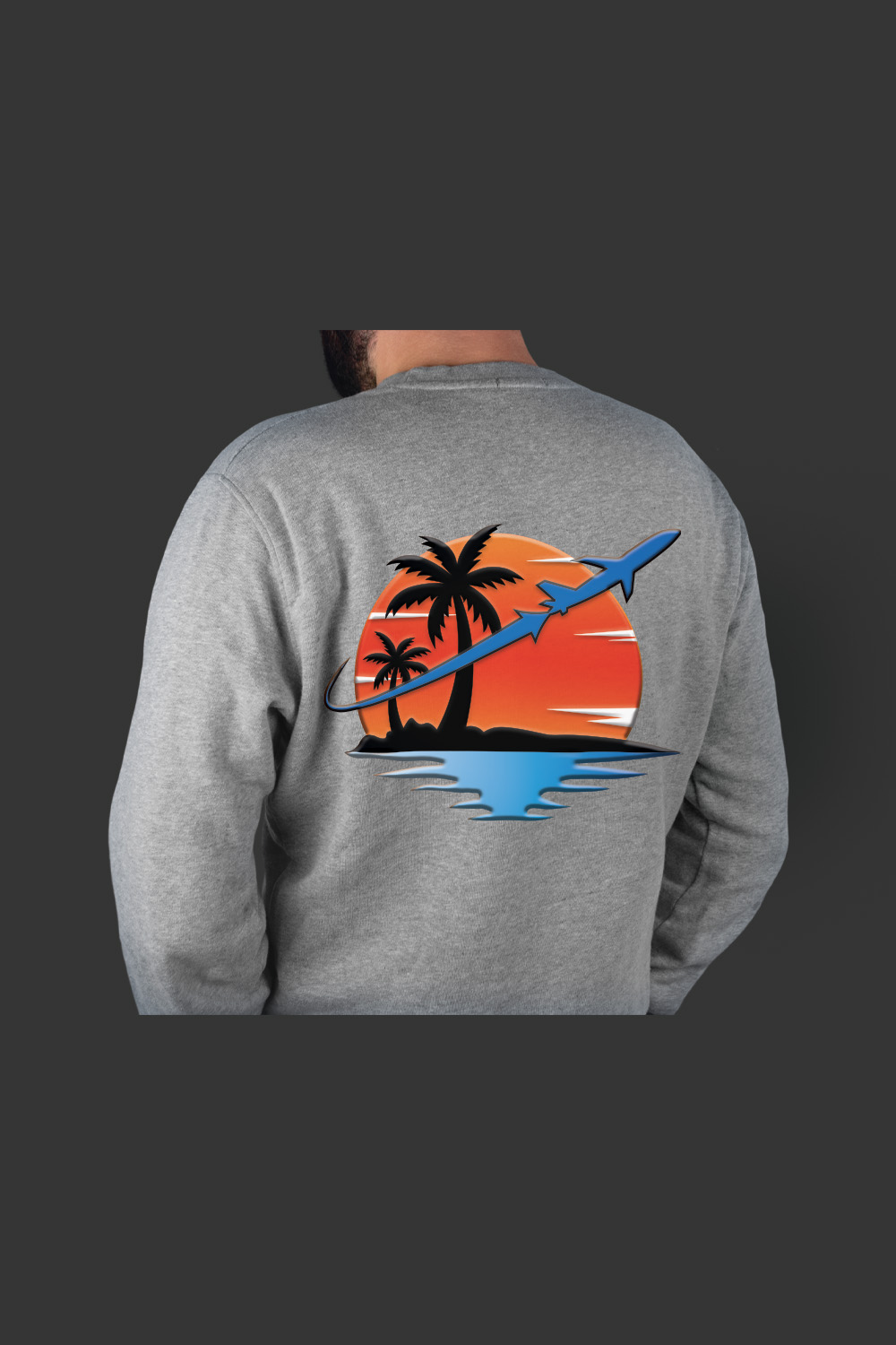 T -Shirt Sunset Beach and Airline Design Bundle pinterest image.