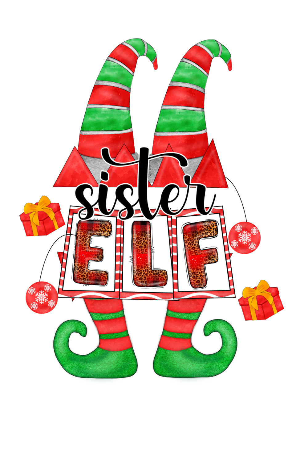 Christmas Elf Sublimation Design pinterest image.