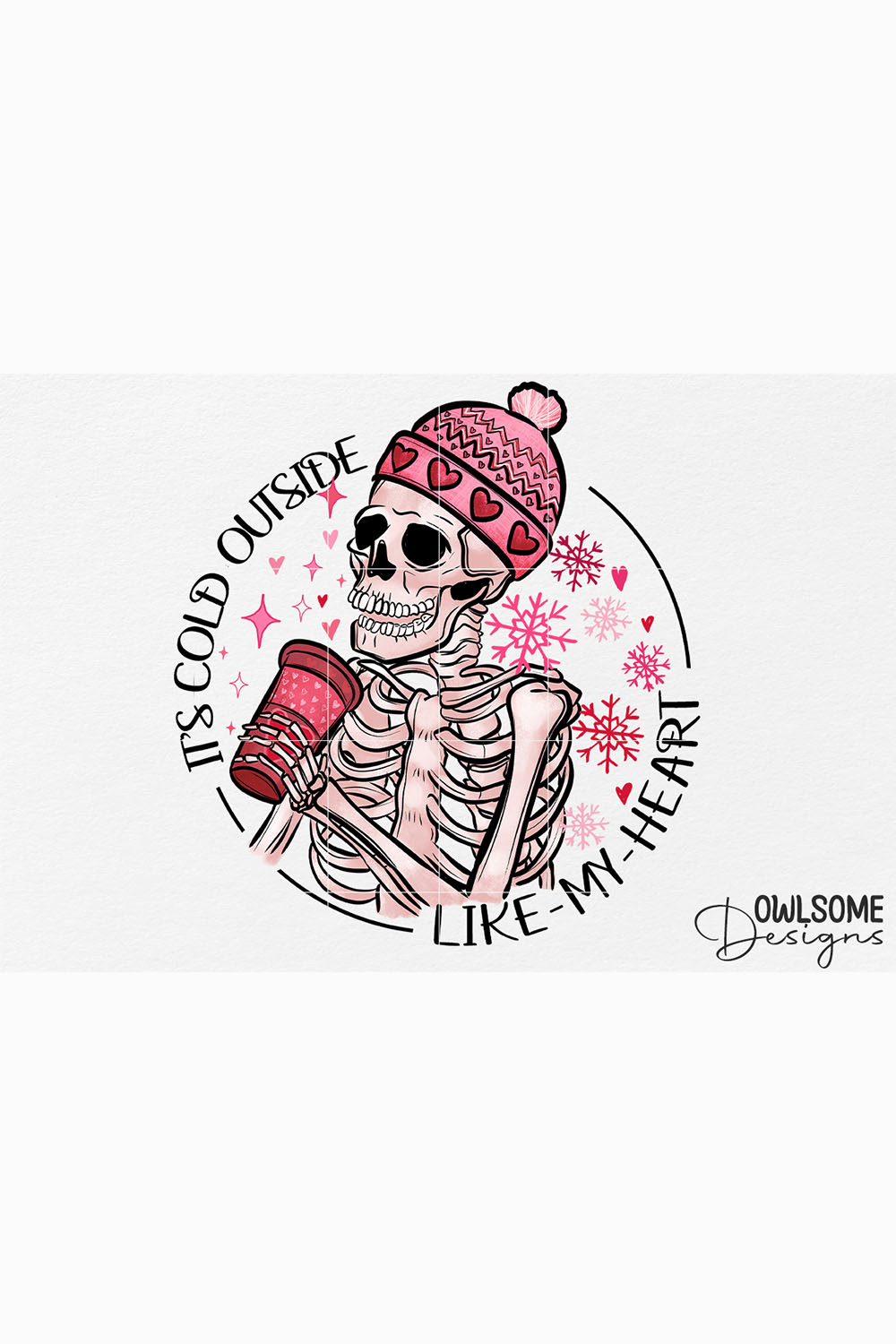 Funny Skeleton Valentine Sublimation PNG Design pinterest image.