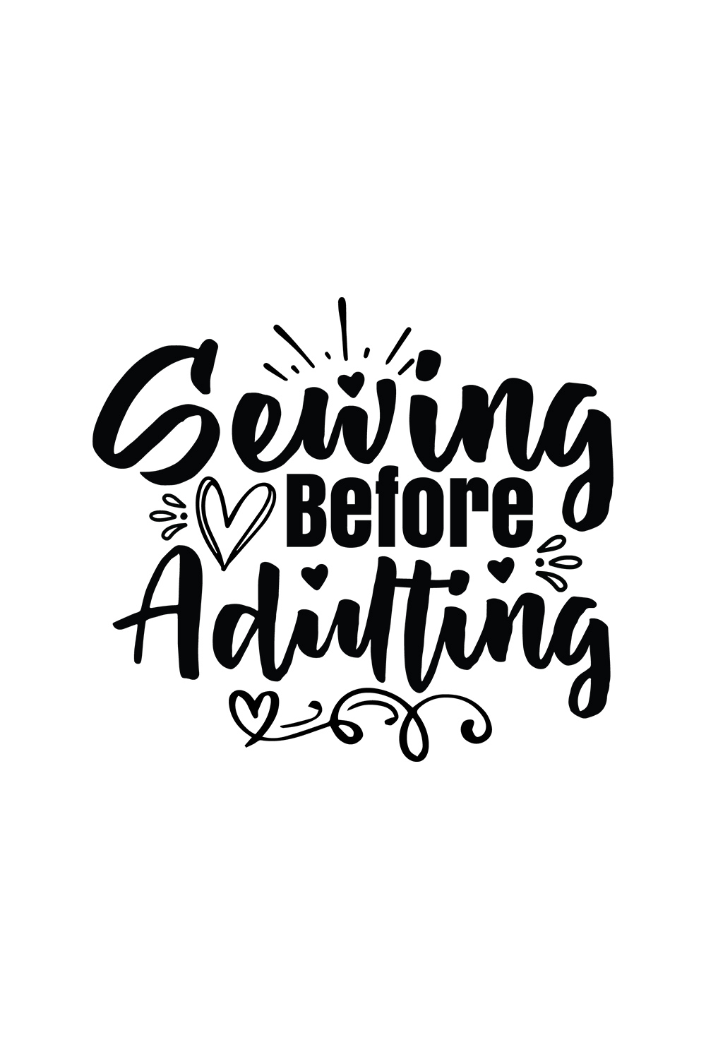 Sewing Before Adulting Typography SVG pinterest image.