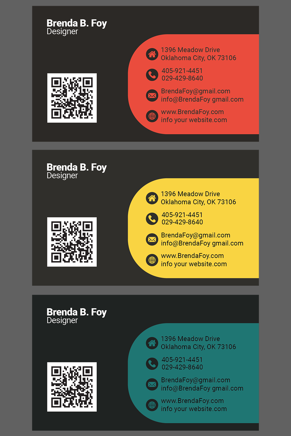 Colorful Business Card Template pinterest image.