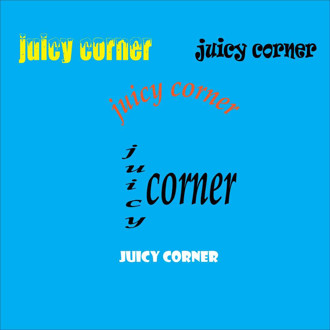 Juicy Corner Logos Design Bundle cover image.