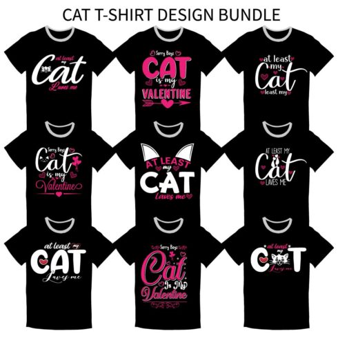 10 Cat T-shirt Bundle SVG & EPS image cover.