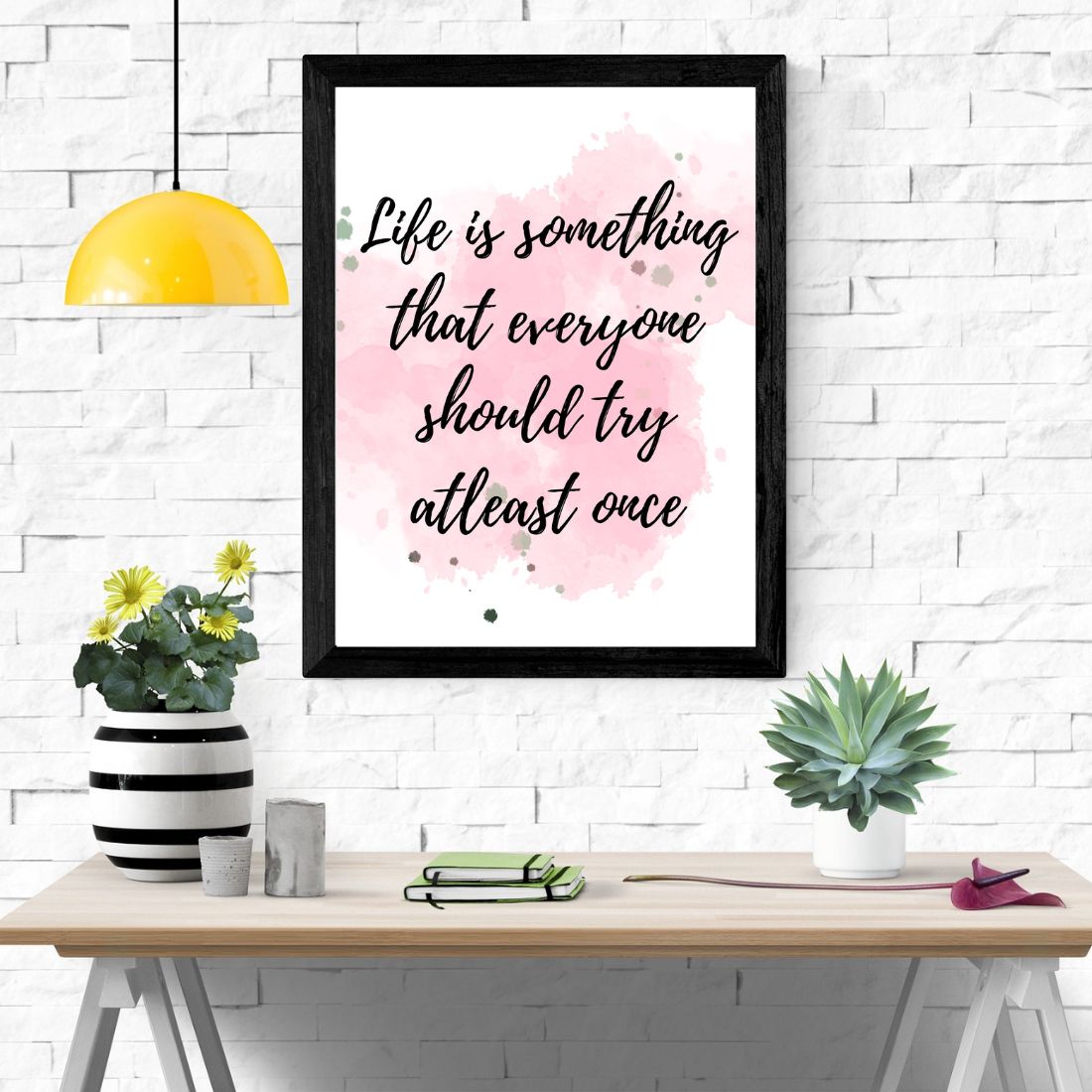 Positive Quote Printable Digital Wall Art Pink preview image.