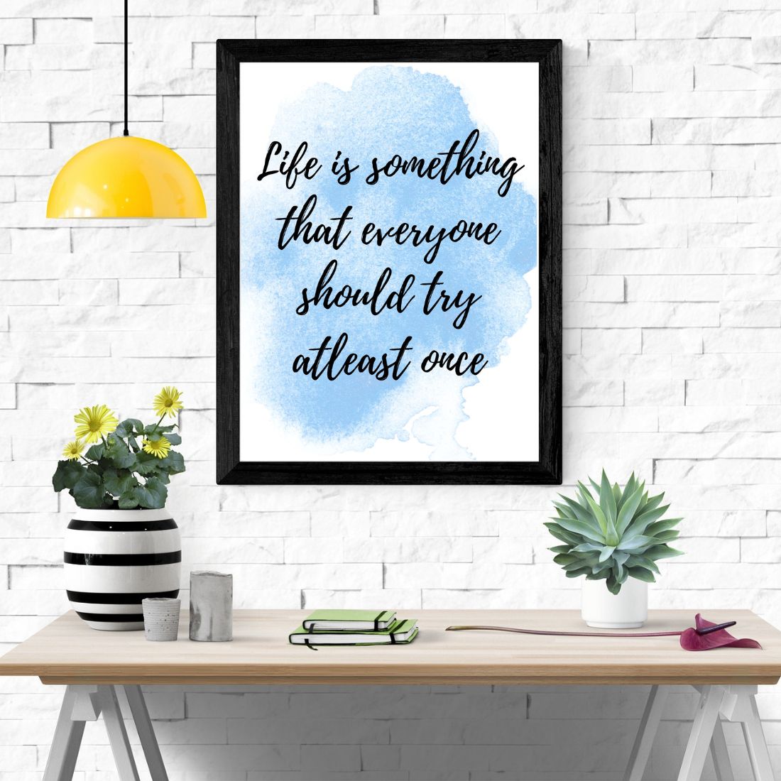 Positive Quote Printable Digital Wall Art Blue preview image.
