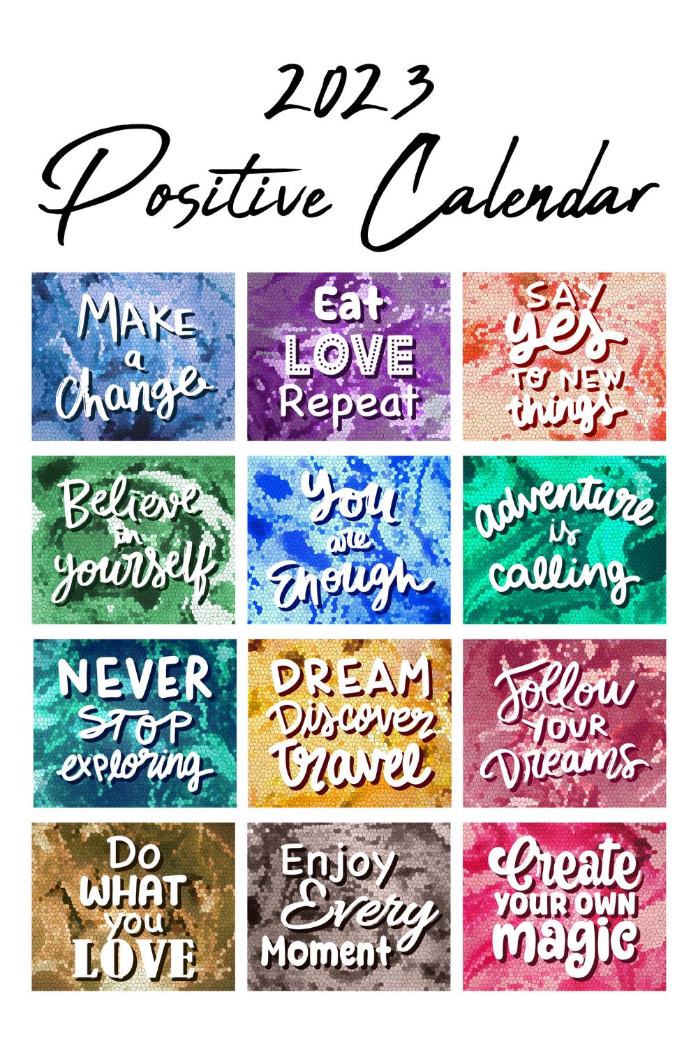 Wall Calendar Motivational Quotes pinterest image.