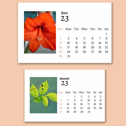 Printable Horizontal Desk Calendar 2023 - MasterBundles