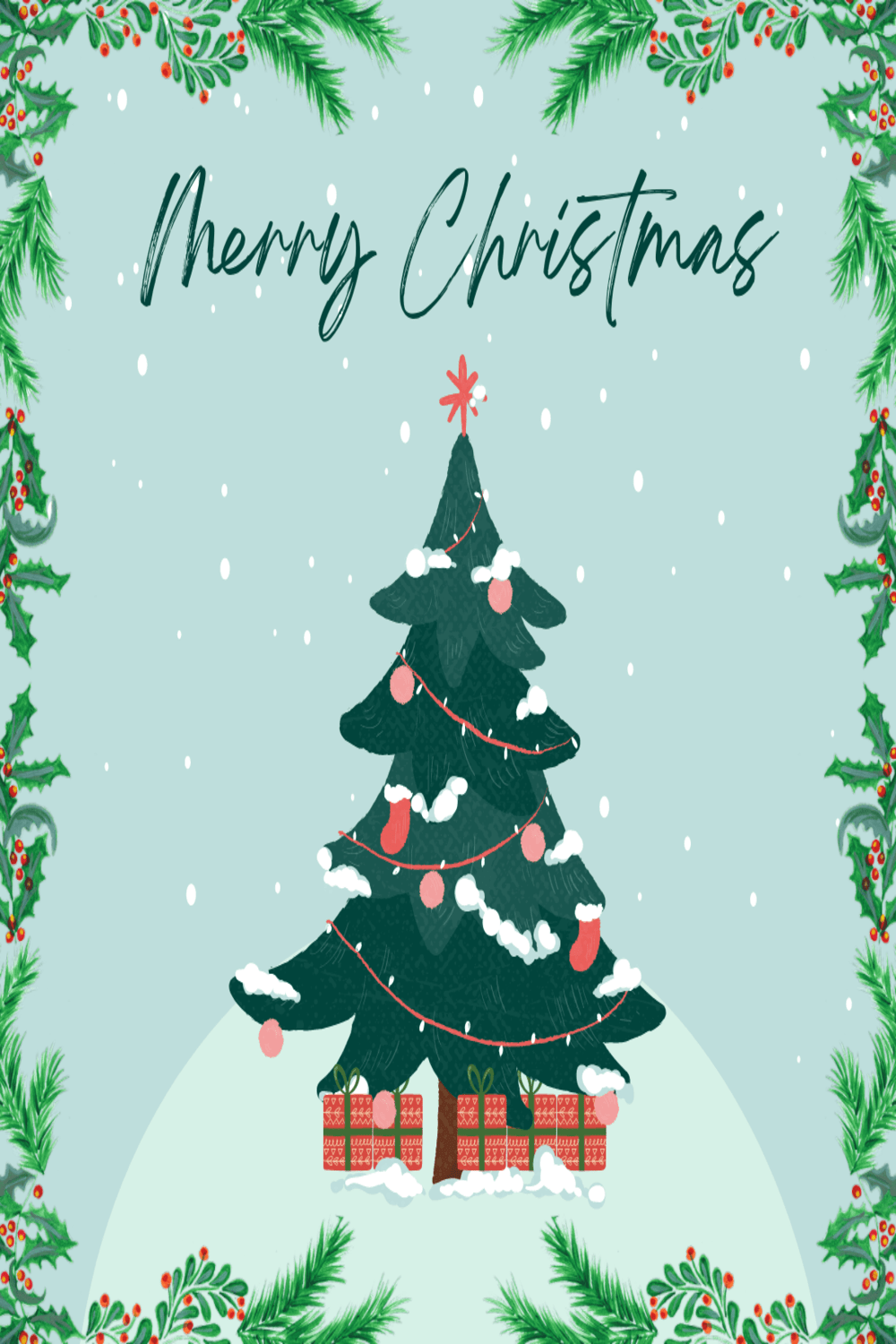 Merry Christmas Templates and Stickers pinterest image.
