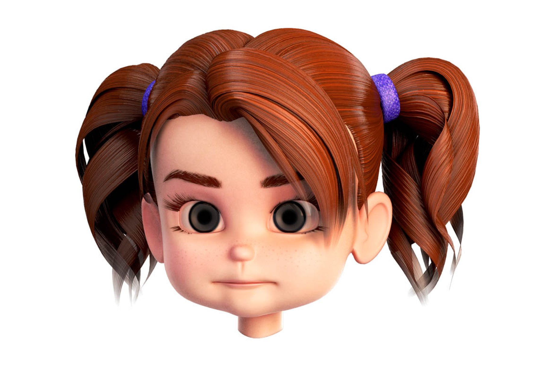 Mockup of girl head on the right side on a white background.