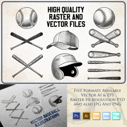 Vector Baseball Illustrations.