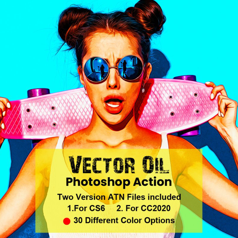 Vector Oil Photoshop Action - main image preview.