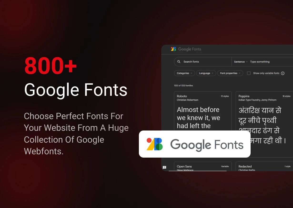 Image with google fonts plugin.