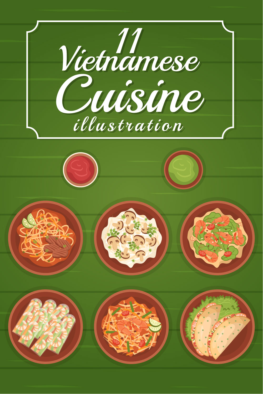 Vietnamese Cuisine Restaurant Graphics Design pinterest image.