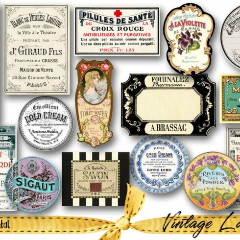 Vintage Ephemera Labels Individual Files.