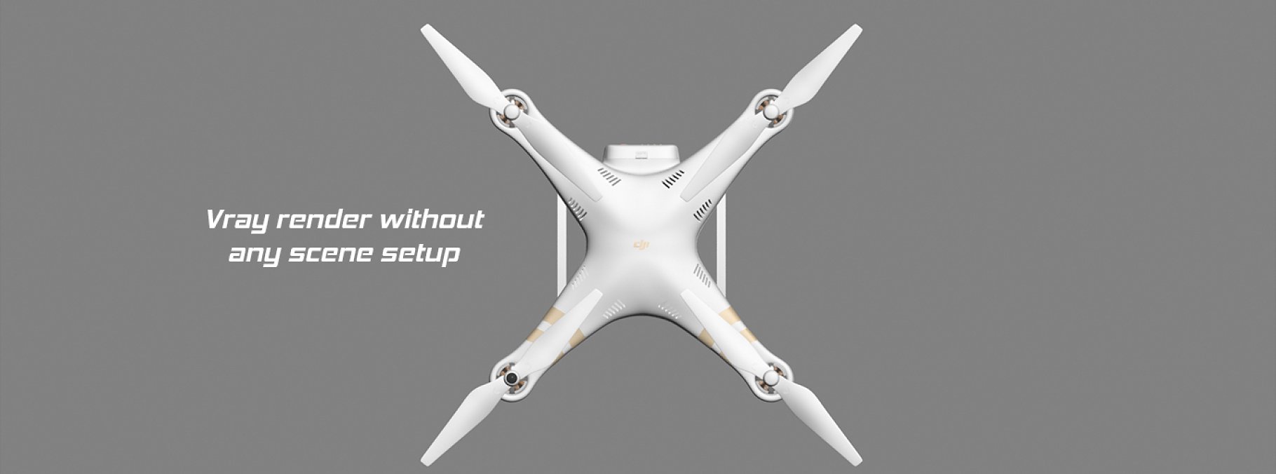 Exquisite 3d model of a white DJI Phantom 3 drone