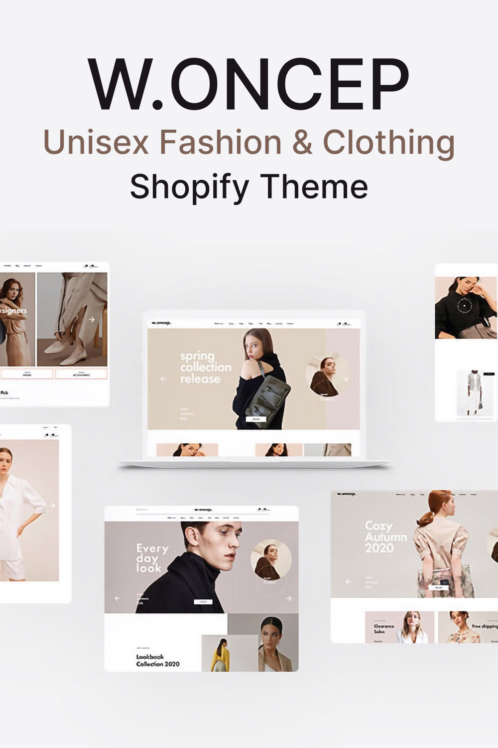 W.Oncep - Unisex Fashion & Clothing Shopify Theme - Pinterest.
