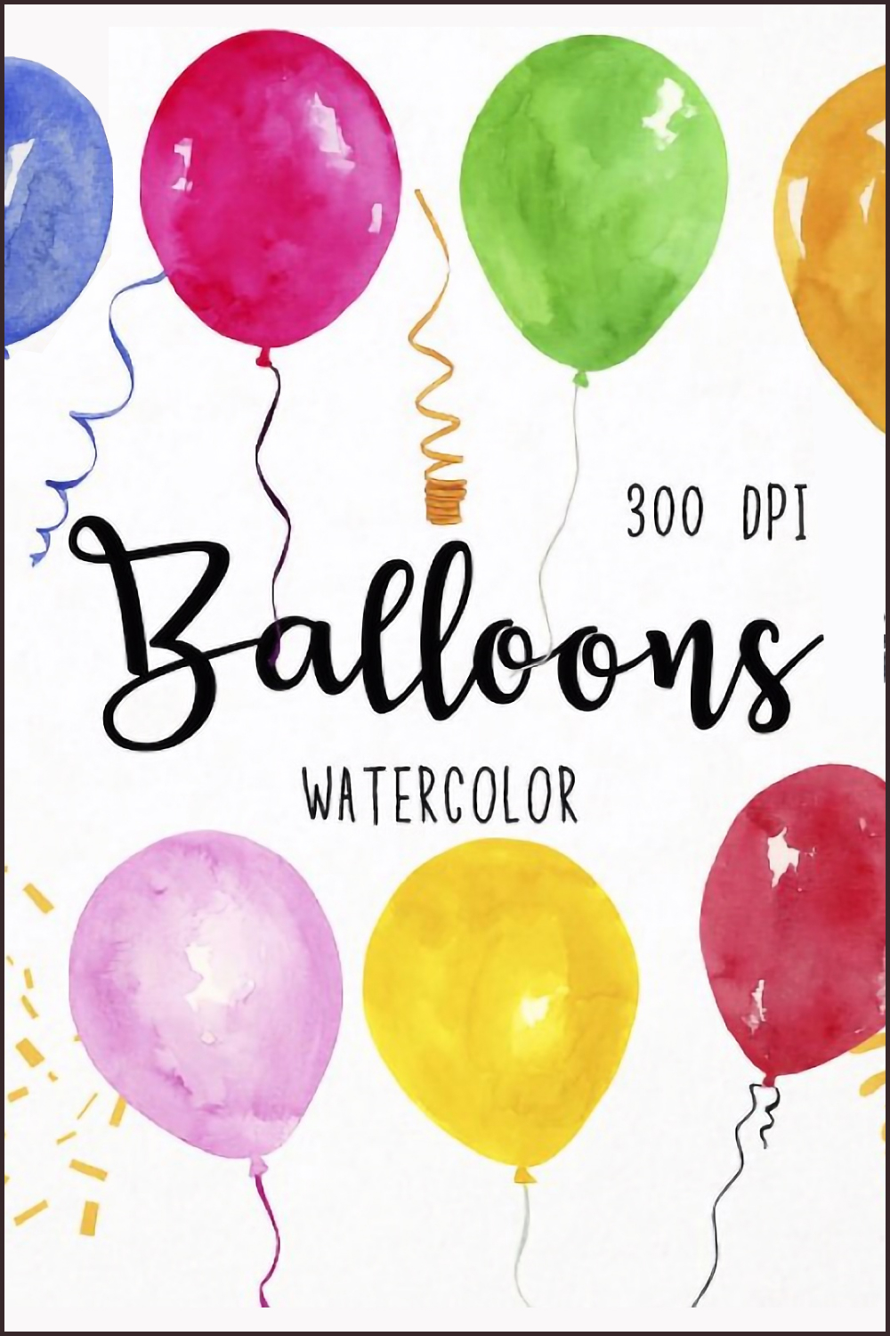 Watercolor Balloons Clipart - Pinterest.