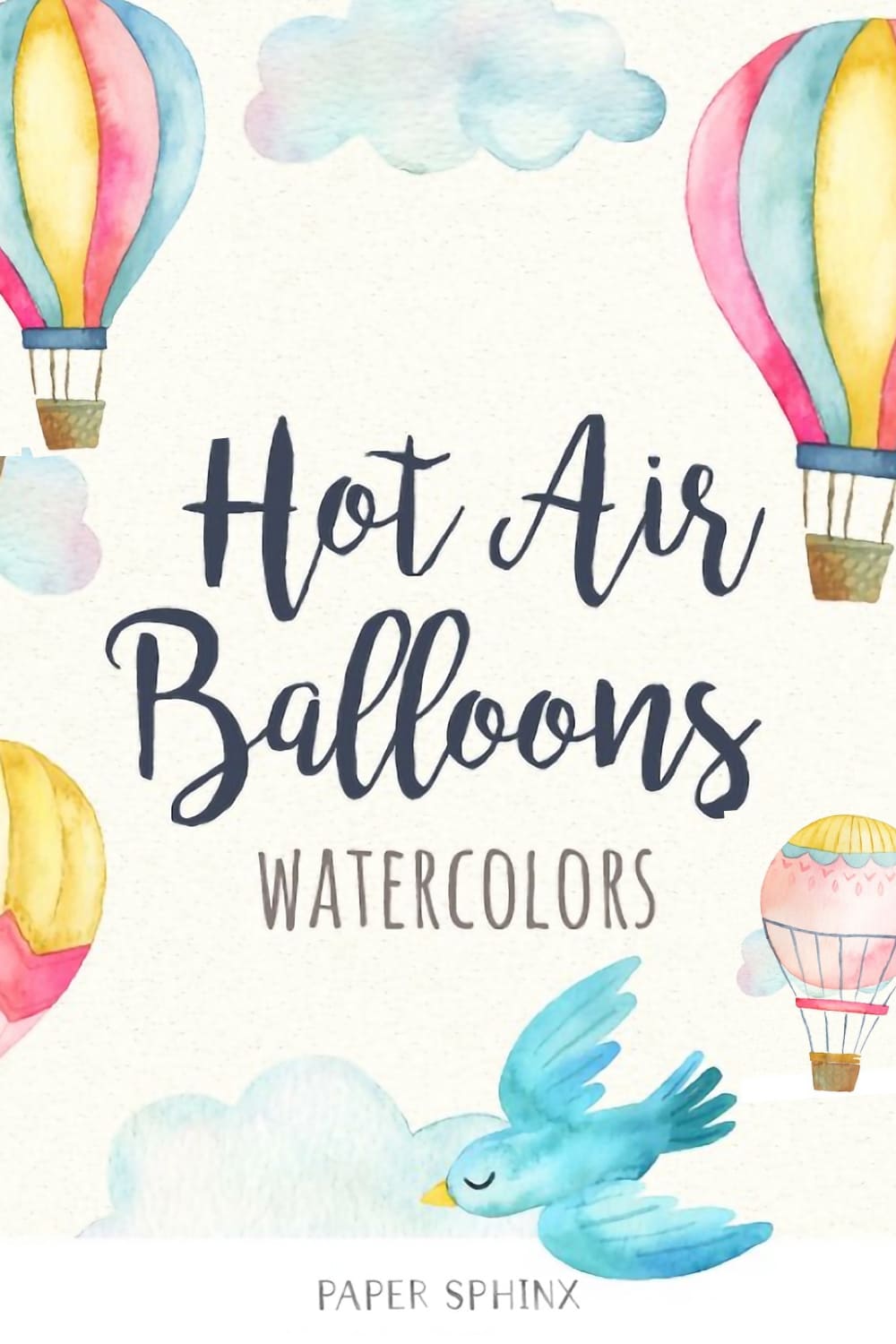 watercolor hot air balloons clipart 02 823