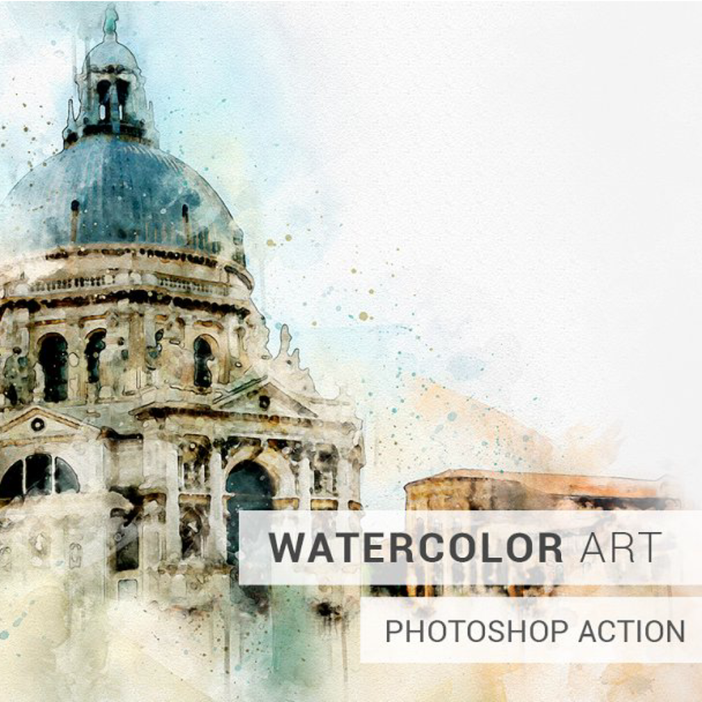 Watercolor photoshop action main image preview. 912