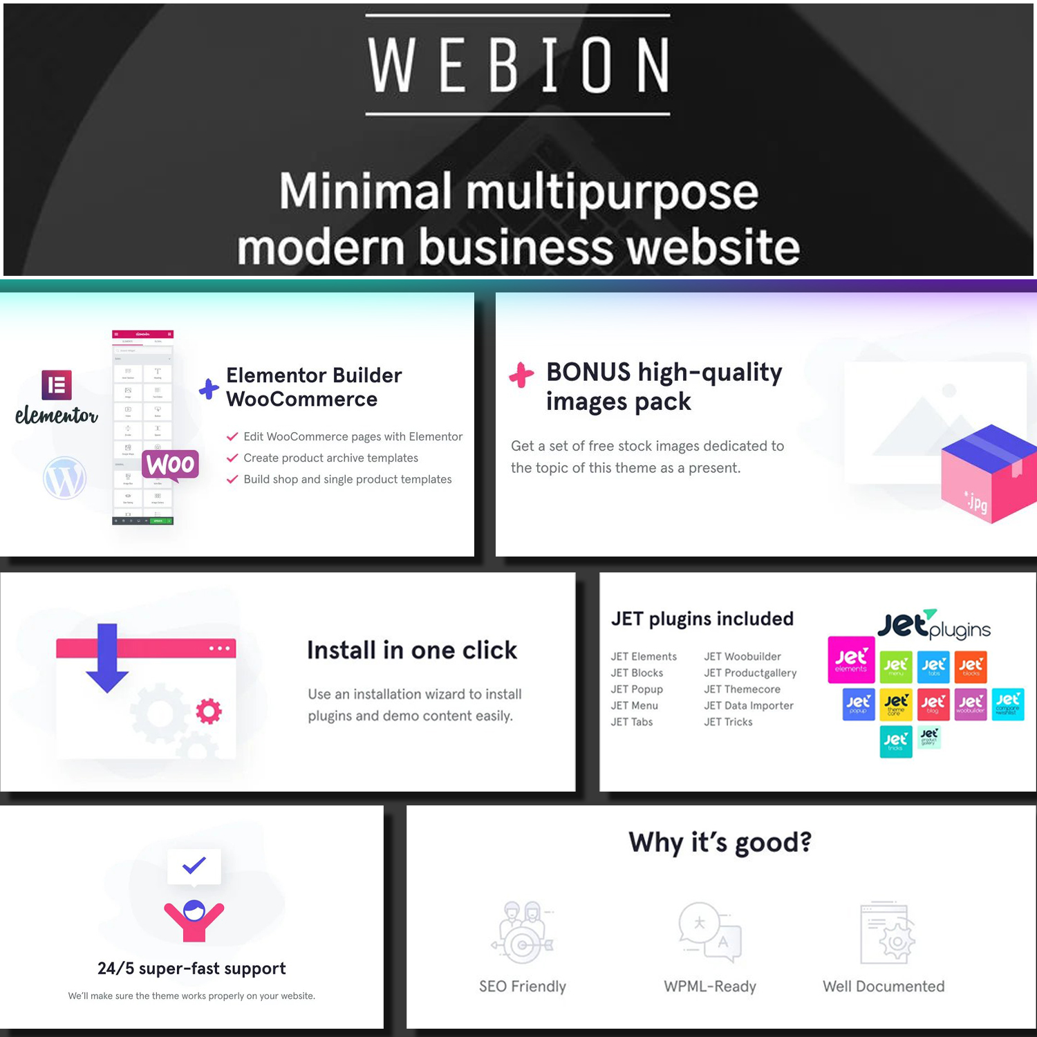 Webion - Minimal Elementor Multipurpose WordPress Theme.