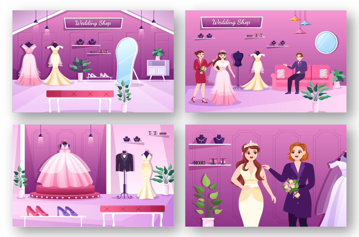 Wedding Shop Illustration preview image.