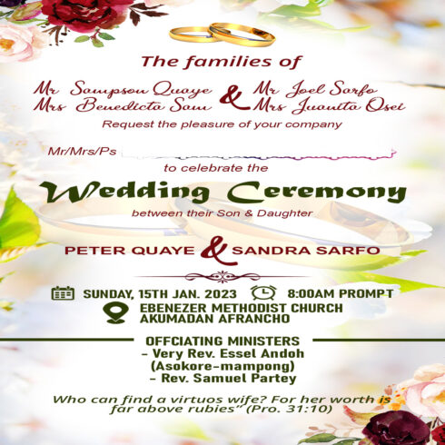 Wedding Invitation Template facebook image.