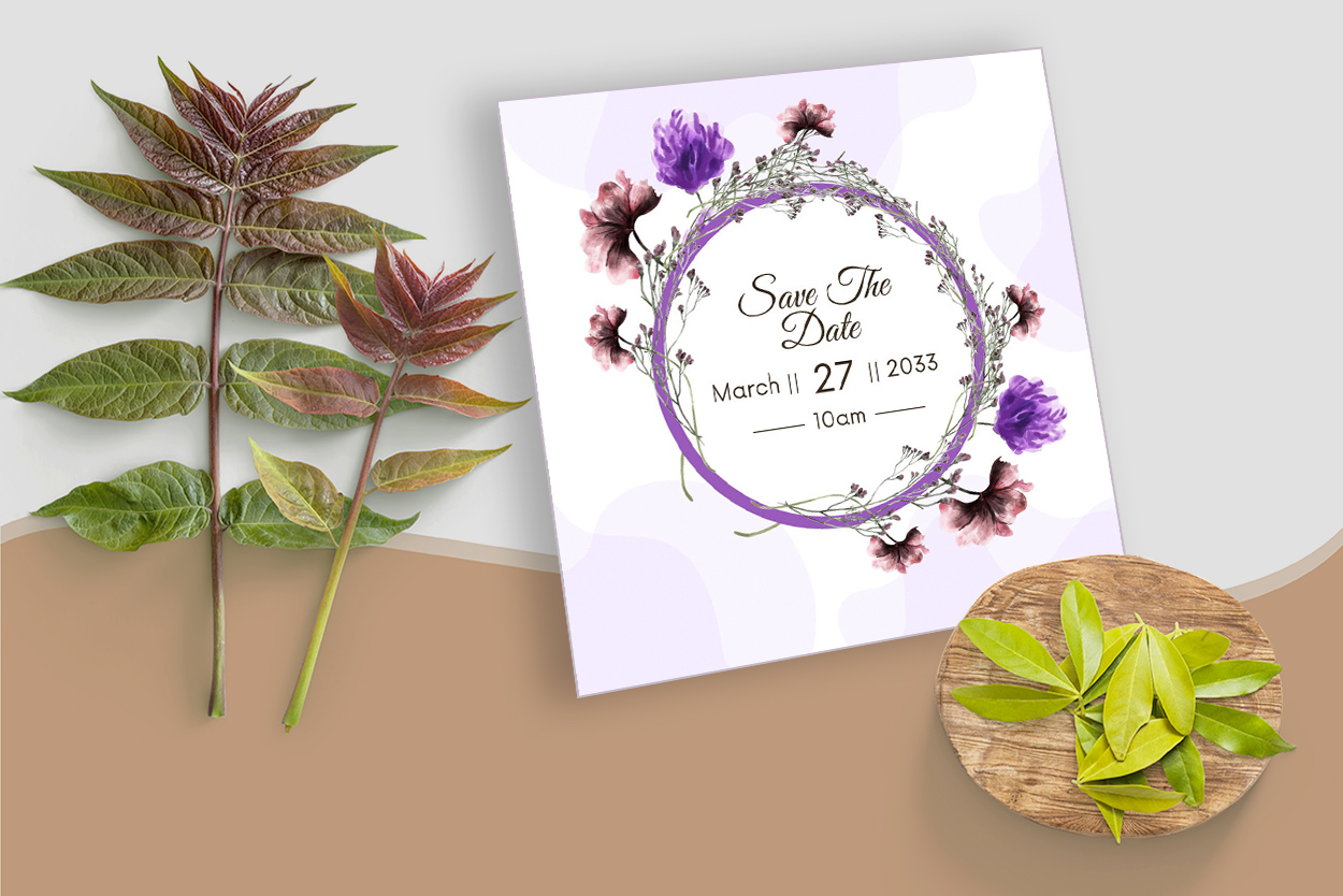 Creative and Floral Wedding Invitation Card for events.