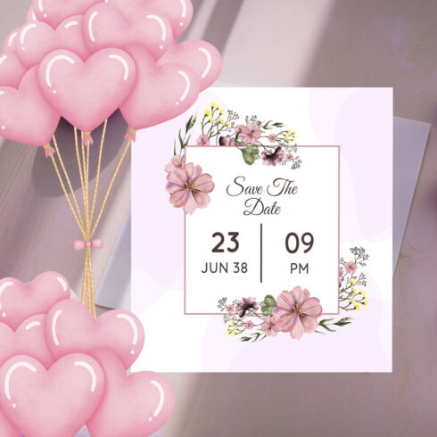 Watercolor Wedding Card Beautiful Flower Template main cover.