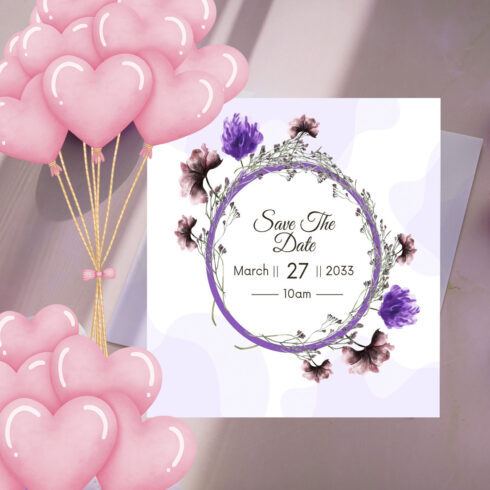 Creative and Floral Wedding Invitation Card cover image.