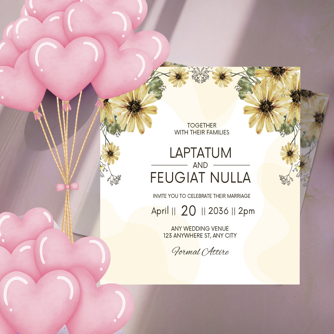 Preview for Awesome Wedding Ceremony Invitations with Floral.