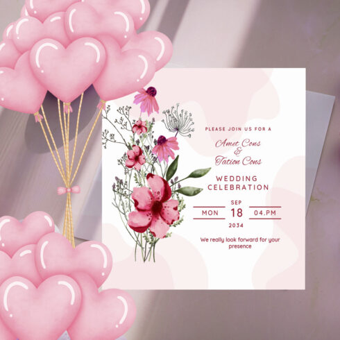 Botanical Floral Wedding Card Template Design cover image.