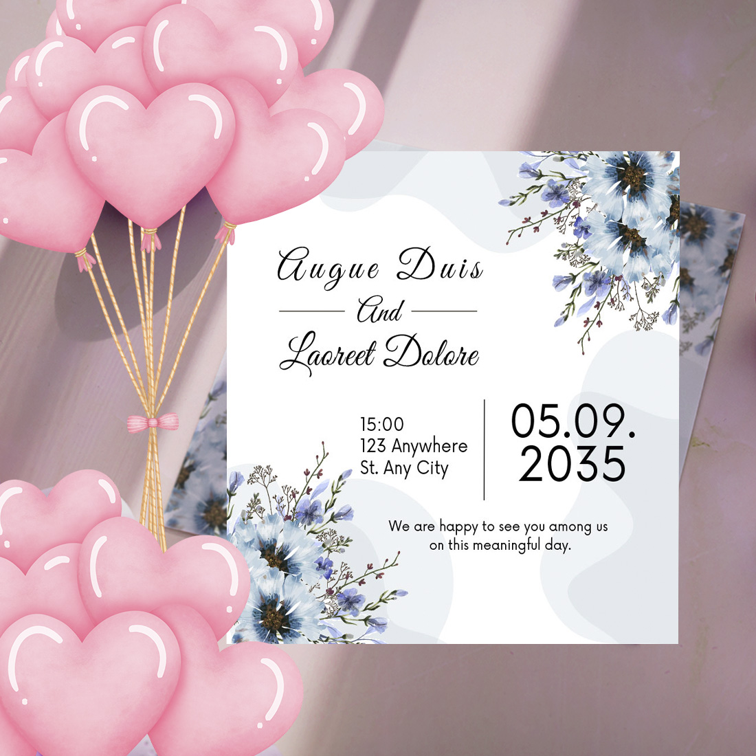 Unique Elegant Wedding Invitation Card Design preview.