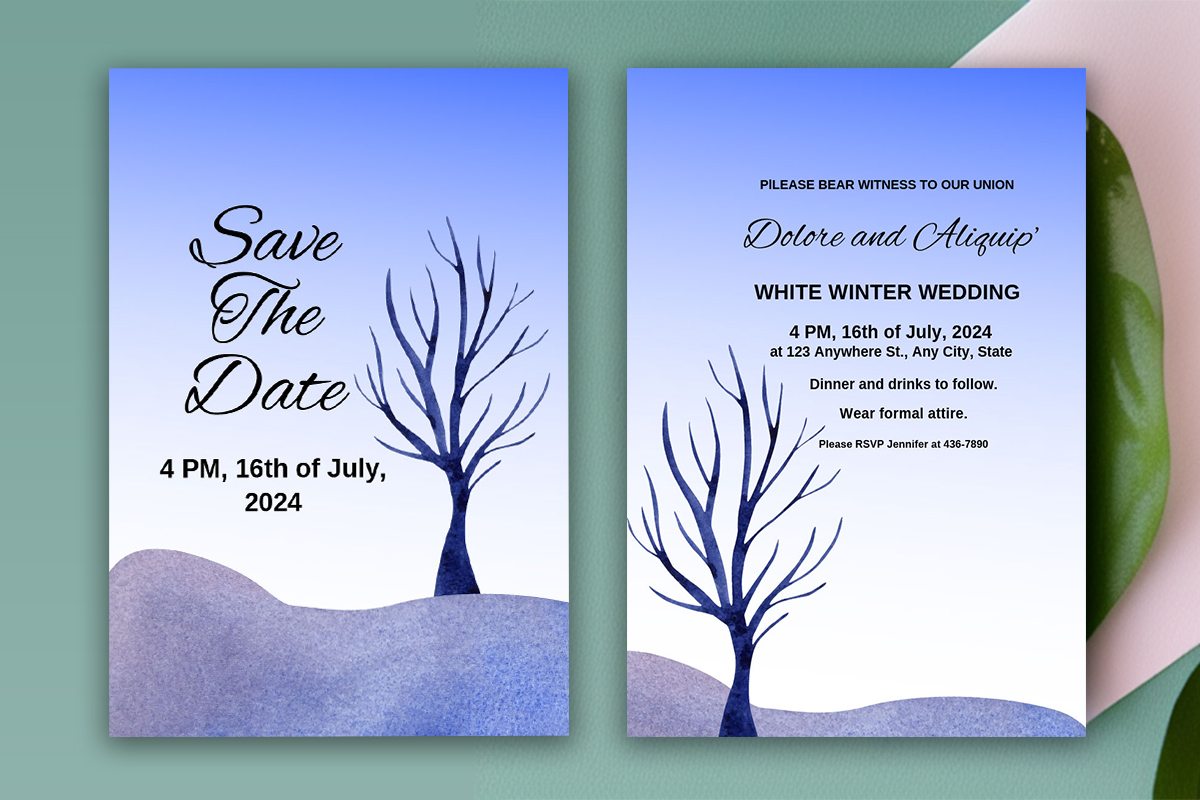 Image of wedding card with beautiful design