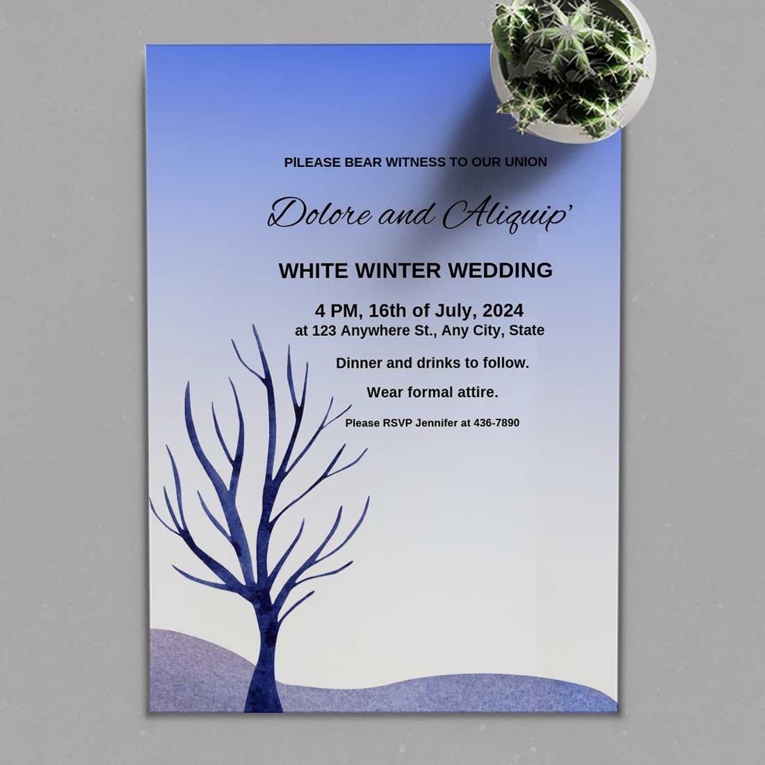 Image of a wedding card with a unique design