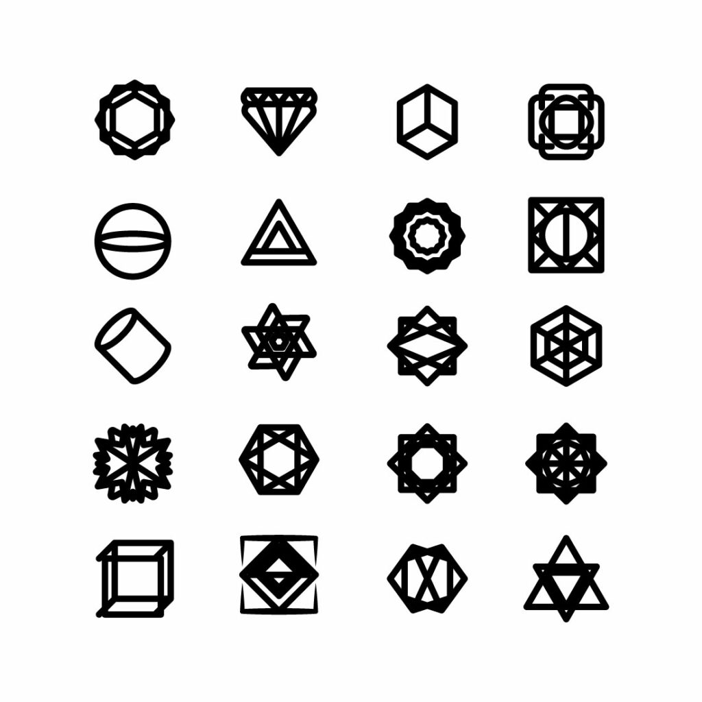 Geometric icons set – Geometric UI Icons – Only $10 - MasterBundles