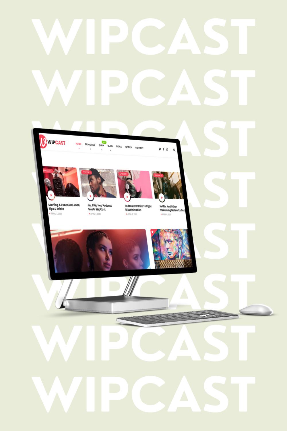WipCast - A Podcast / Blogging WordPress Theme - Pinterest.
