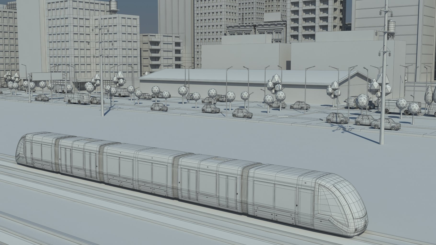 Rendering an irresistible low poly 3d train model without textures