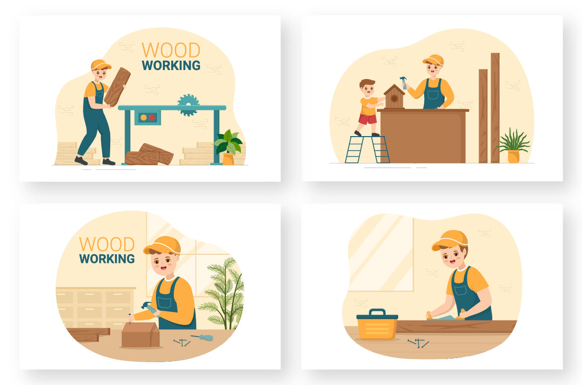 Woodworking Illustration preview image.