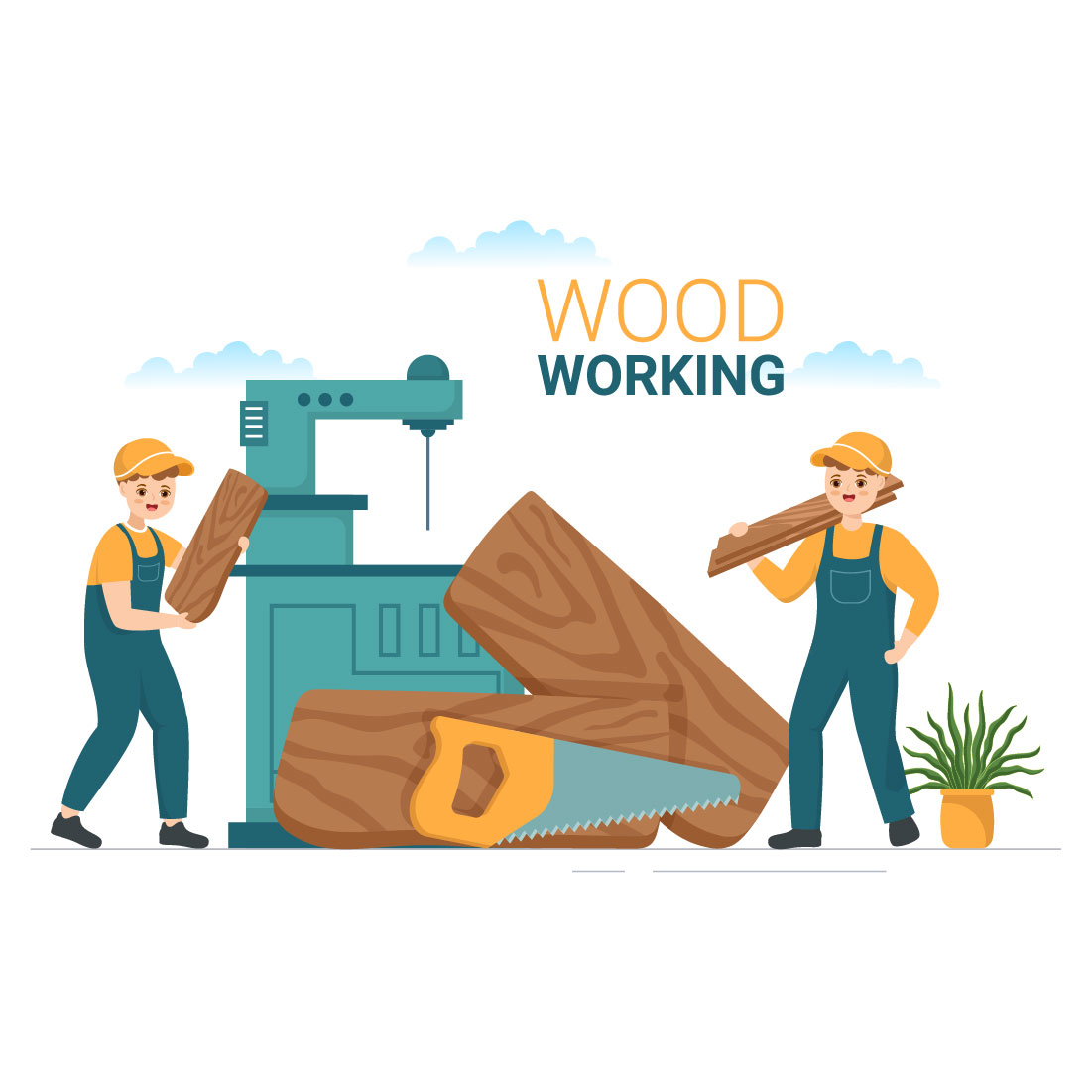 Woodworking Illustration cover image.