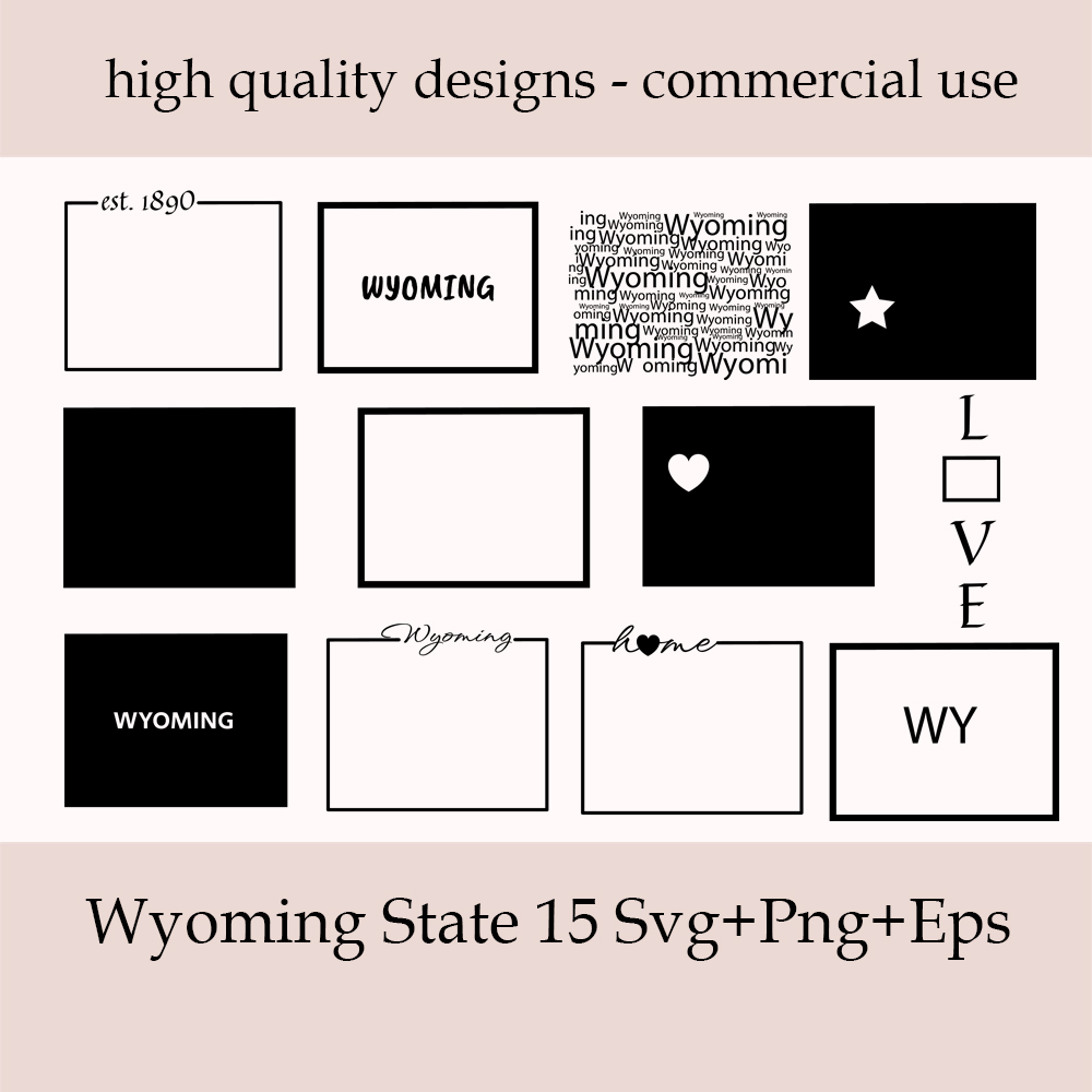 Wyoming State Svg Bundle.