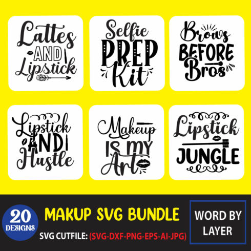 Makeup SVG Bundle cover image.