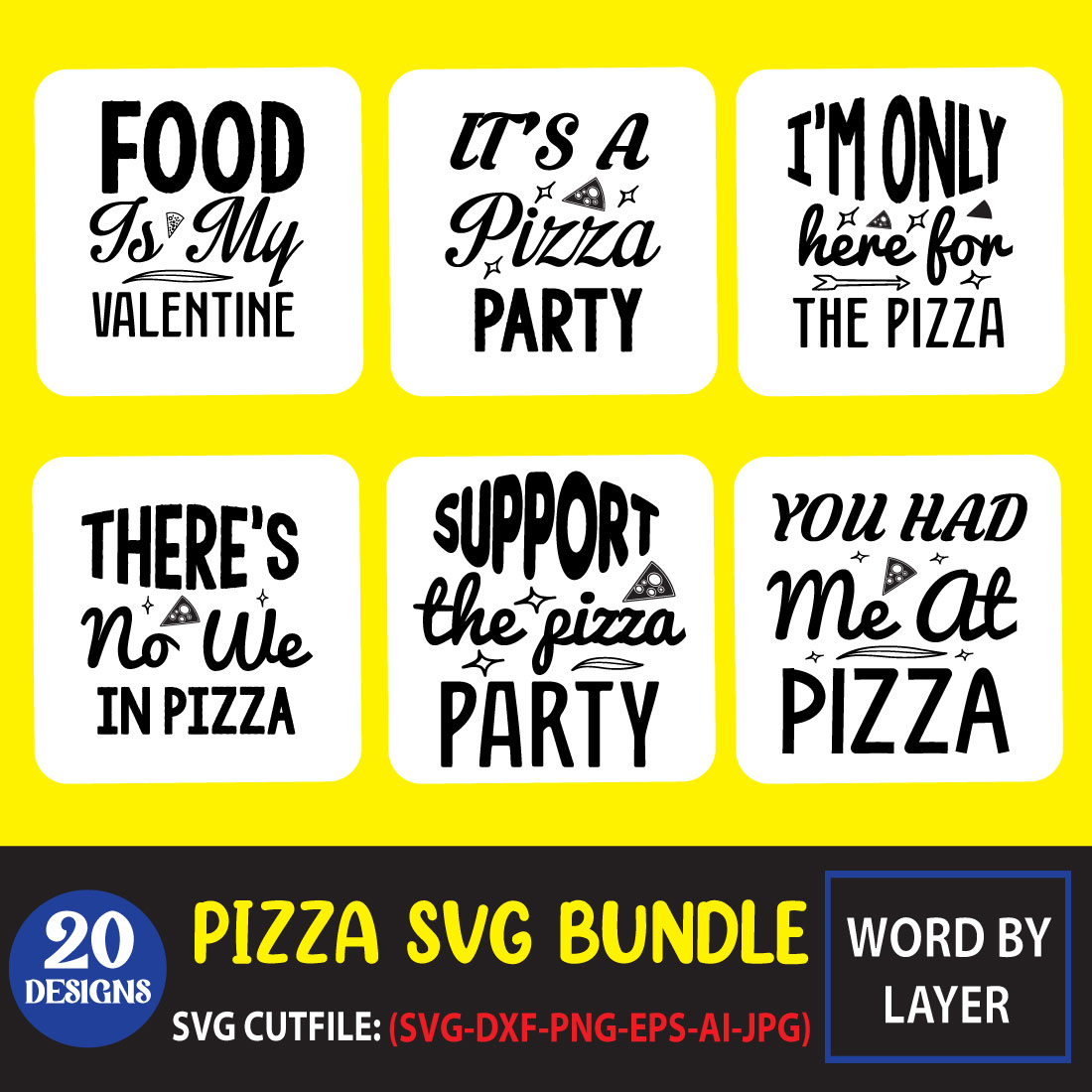 Pizza SVG Bundle main cover.