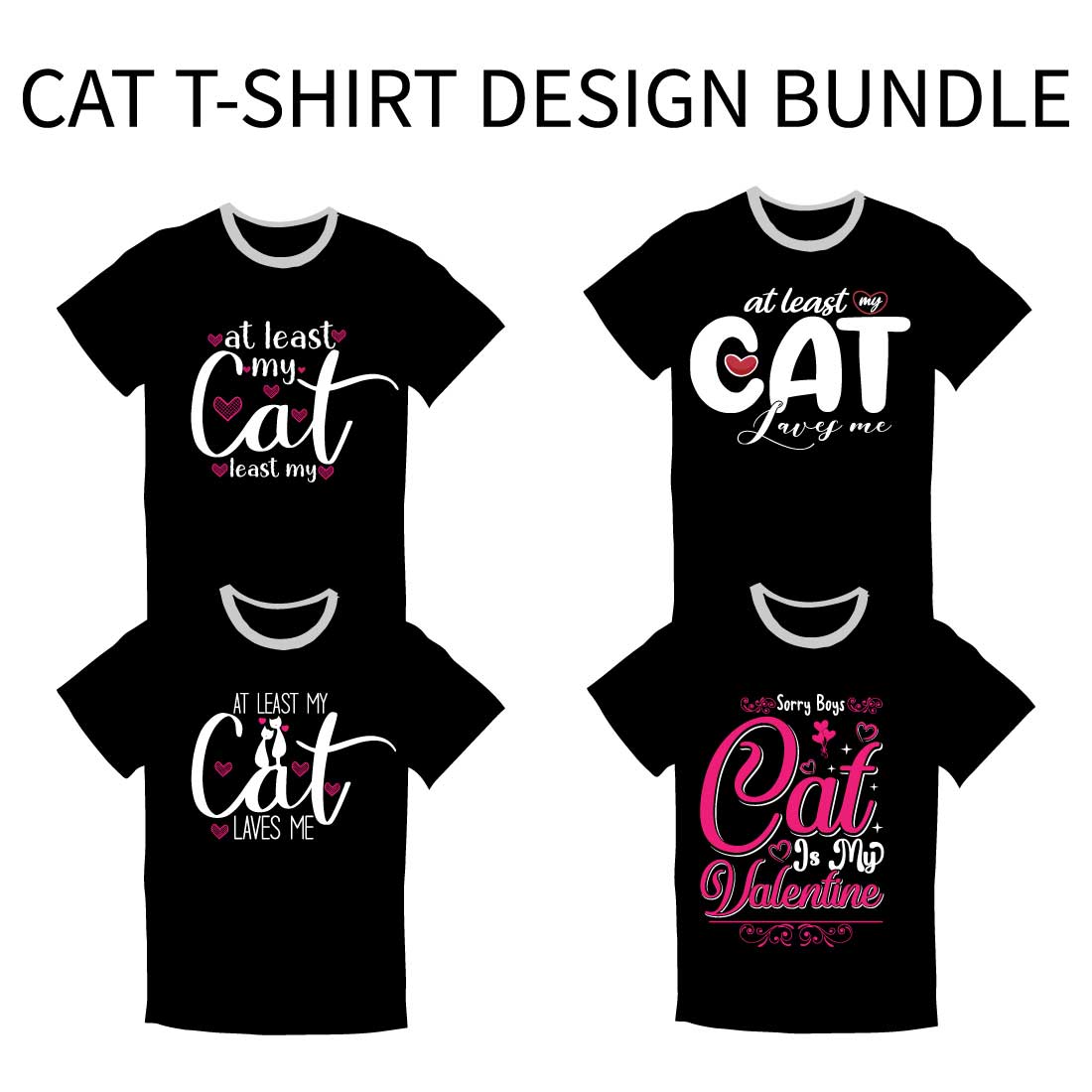 10 Cat T-shirt Bundle SVG & EPS preview.
