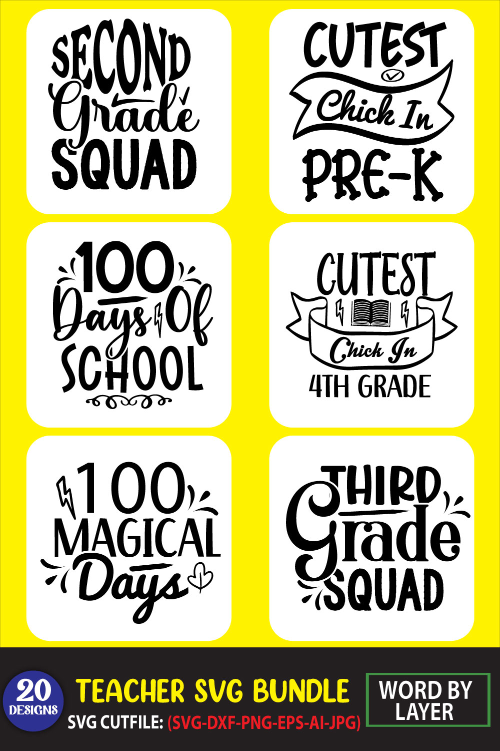 Pack of unique images for prints on the theme of the teacher