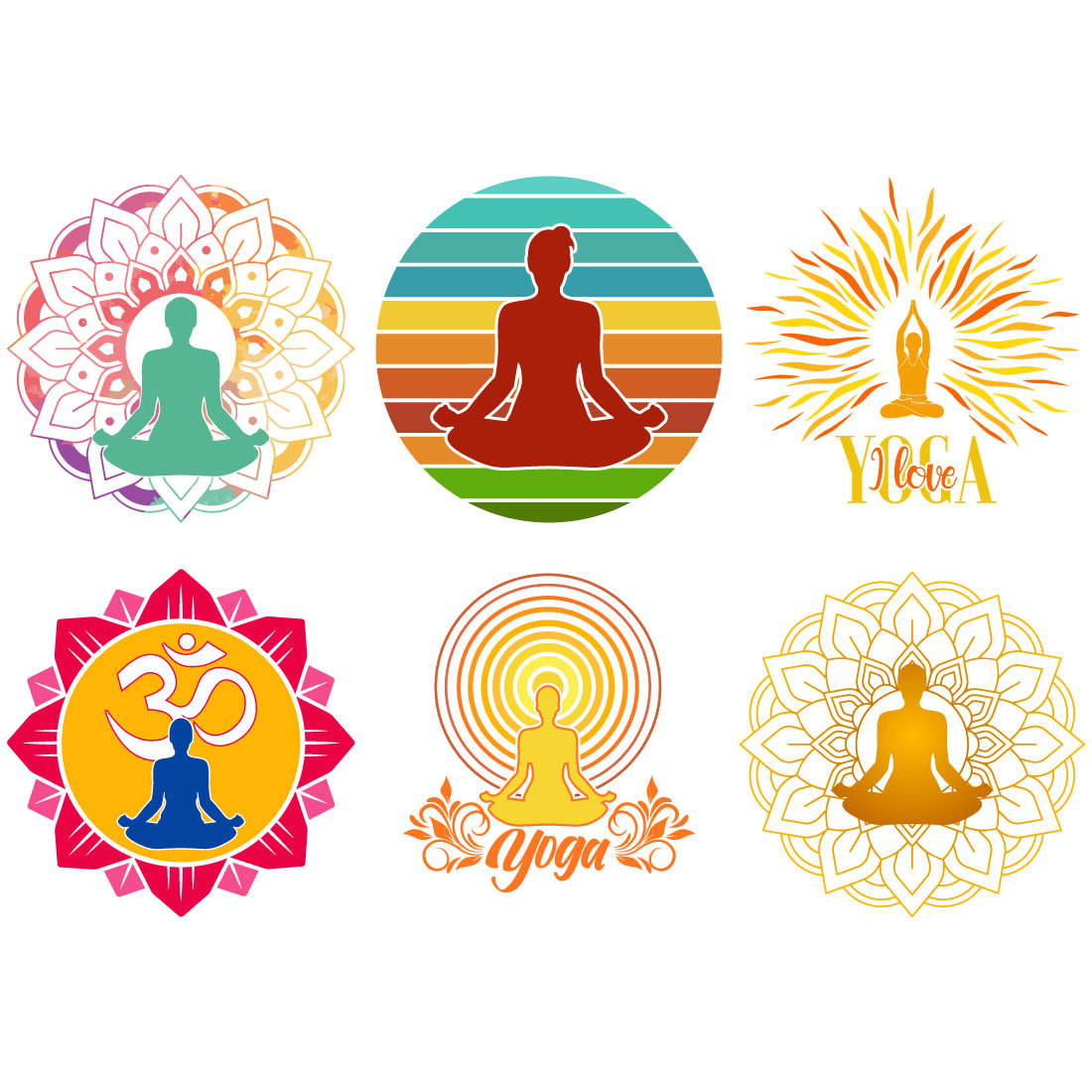 Yoga and Meditation Design Bundle cover image.