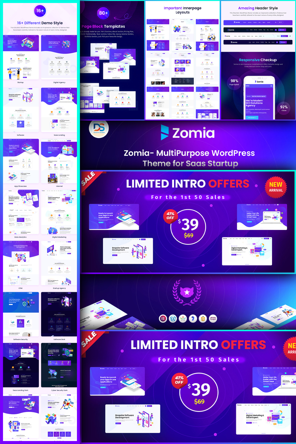 Zomia - Multi-Purpose WordPress Theme For Saas Startup - Pinterest.