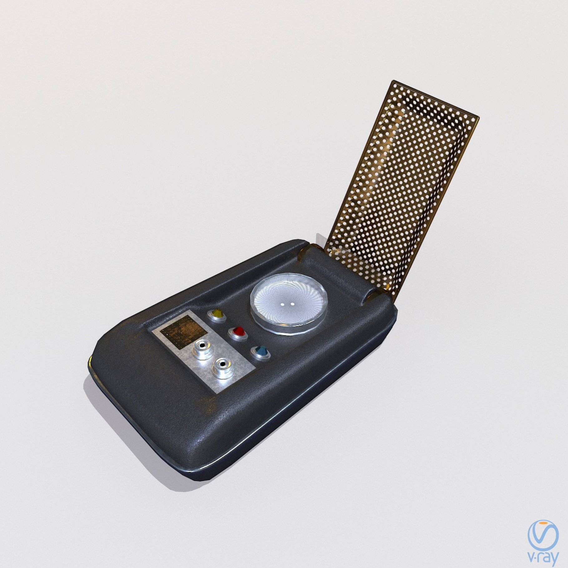 Front left mockup of sci fi communicator.